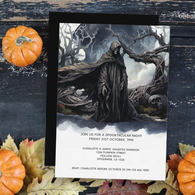 Halloween Grim Reaper Invitation Zazzle