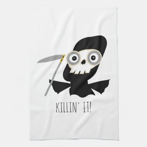 Halloween Grim Reaper Kawaii Cartoon Kitchen Towel