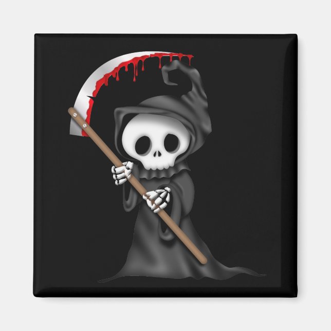 HALLOWEEN Grim Reaper Locker Magnets, Refrigerator Magnet (Front)