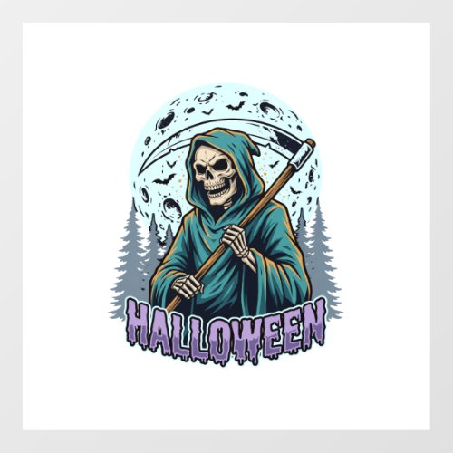 Halloween Grim Reaper Moonlight Vector Floor Decals
