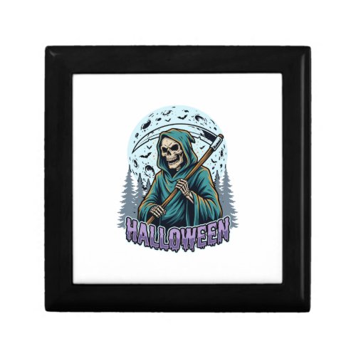 Halloween Grim Reaper Moonlight Vector Gift Box