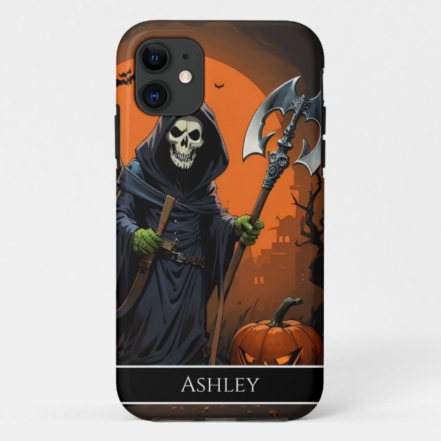 Halloween  Grim Reaper Personalized Case-Mate iPhone Case (Back)