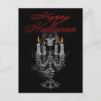 Halloween grim reaper postcard