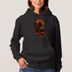 Halloween Grim Reaper Pumpkin Gothic Spooky Design Hoodie