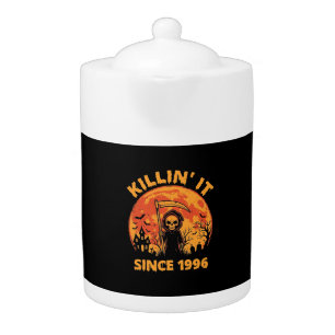 Halloween Grim Reaper Since 1996 Birthday Design_1 Teapot