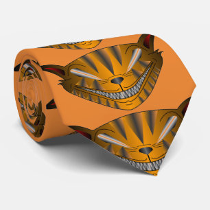Halloween Grinning Alien Cat Tie