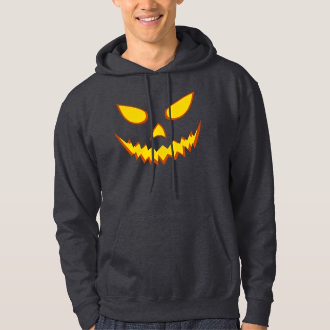 Halloween Grinning Face Jack o Lantern Pumpkin Hoodie (Front)