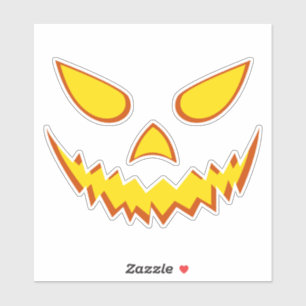 Halloween Grinning Face Jack o Lantern Pumpkin Sticker
