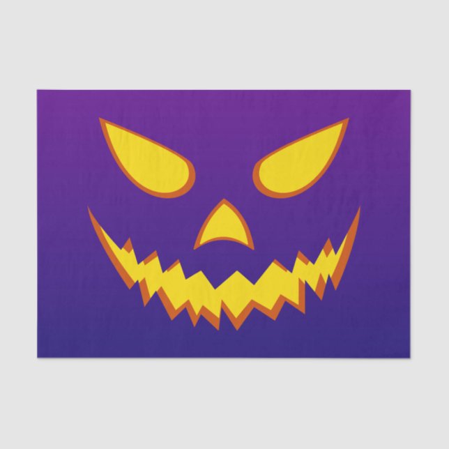 Halloween Grinning Face Jack o Lantern Pumpkin Tissue Paper (Front)