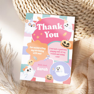 Halloween Groovy Birthday Party Thank You Card