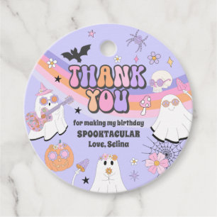 Halloween Groovy Cute Ghost Birthday Party Favor Tags