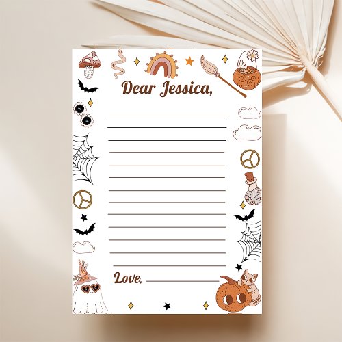 Halloween Groovy Cute Ghost Time Capsule Note Mess Thank You Card