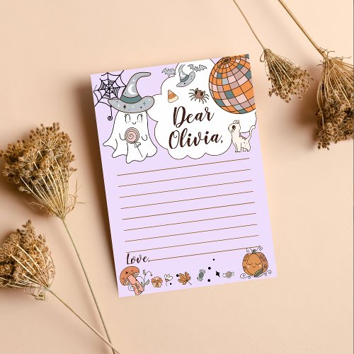 Halloween Groovy Cute Ghost Time Capsule Note Mess Thank You Card