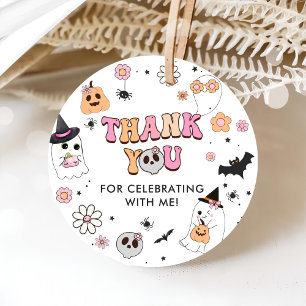 Halloween Groovy Ghost 1st Birthday Favor Tags