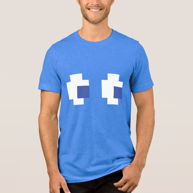 Halloween Group Costume Retro Arcade Game Ghost Tri-Blend Shirt (Front)