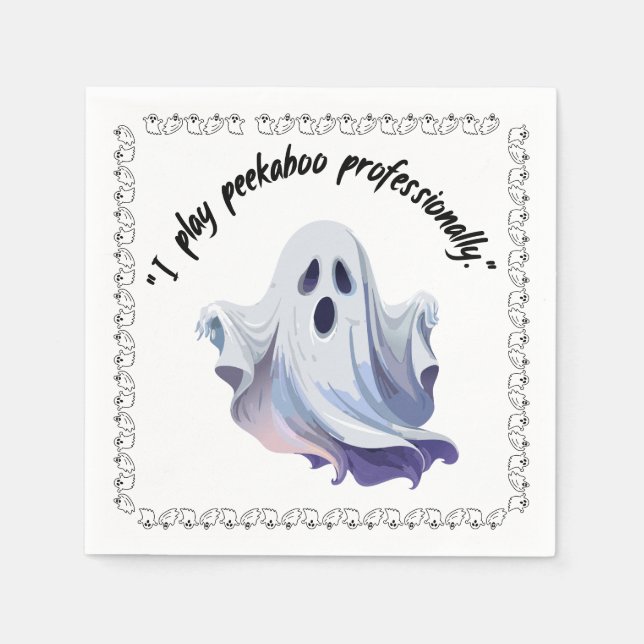 Halloween Group Of Ghosts On Napkins (Front)