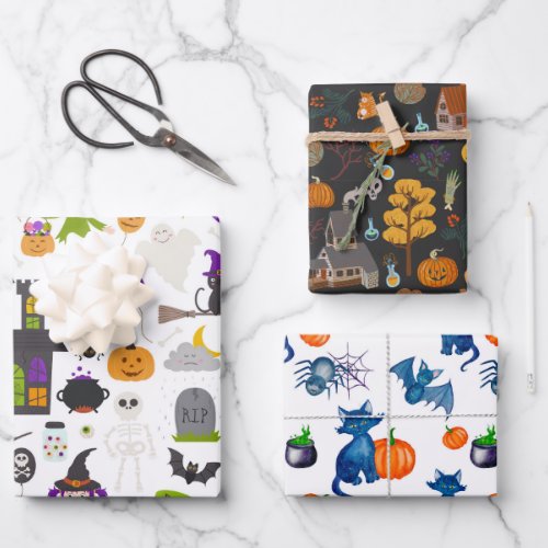 Halloween Grouping  Wrapping Paper Sheets