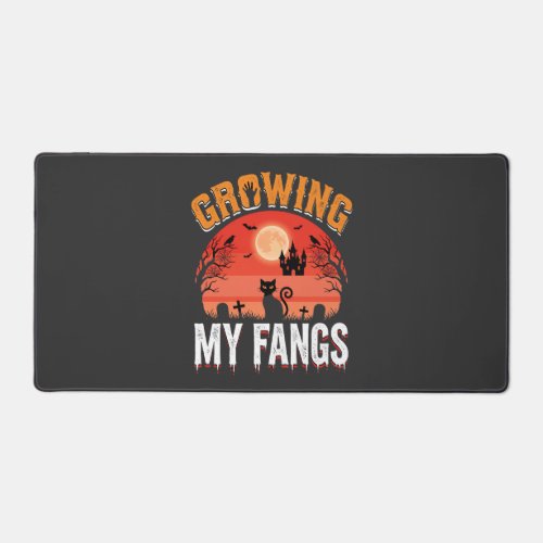 Halloween Growing My Fangs Haunted Cat Desk Mat