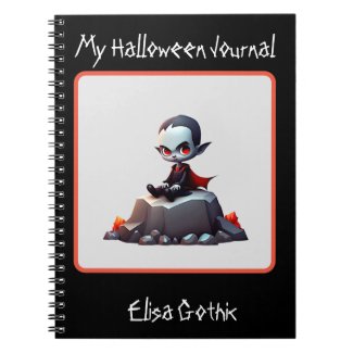 Halloween Grumpy vampire Spiral Notebook