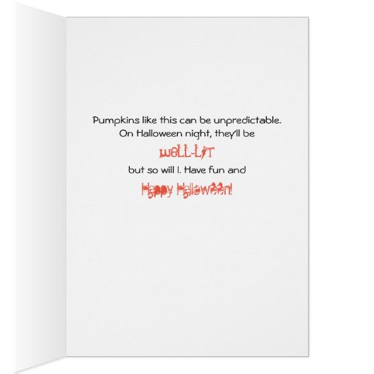 Halloween Grunge Pumpkin, for Girlfriend - Funny (Inside (Right))