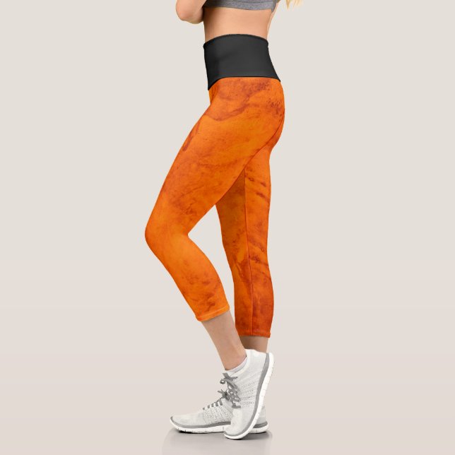 Halloween Grungy Concrete Wall And Black  Capri Leggings (Left)