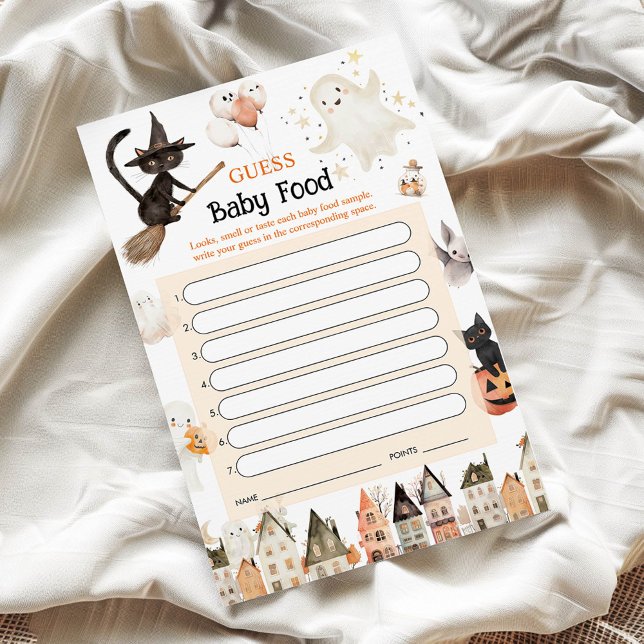 Halloween Guess Baby Food Game - Baby Shower Card (Creator Uploaded)