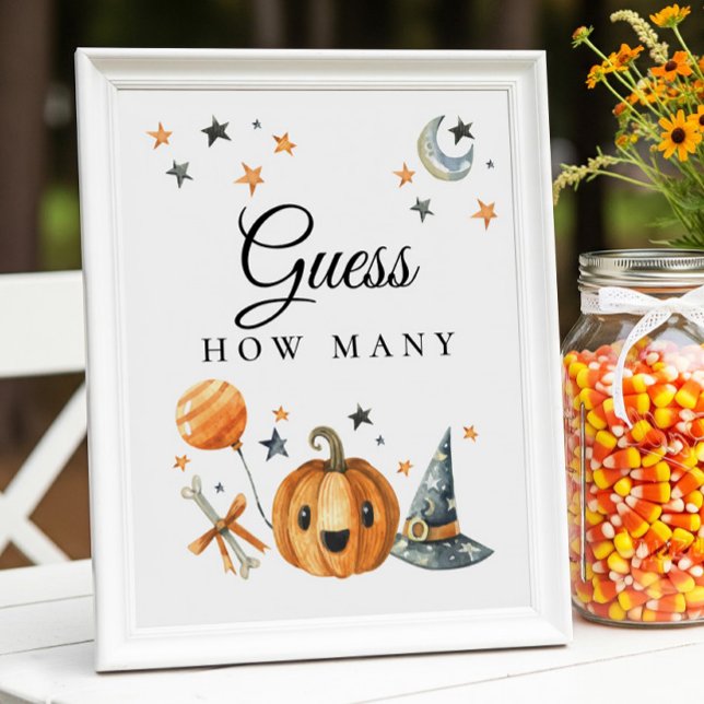Halloween "Guess How Many" Baby Shower Game Poster (Creator Uploaded)
