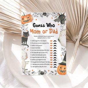 Halloween Guess Who Mom or Dad Baby Shower Game Invitation