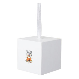 Halloween Guinea Pig Too Cute To Be Scary Vintage_ Cube Ornament