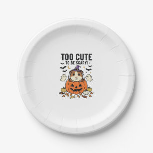 Halloween Guinea Pig Too Cute To Be Scary Vintage_ Paper Plates