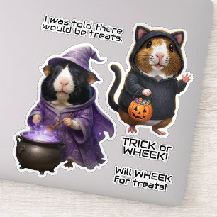 Halloween Guinea Pigs, Witch and Kitty Costume Sticker