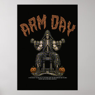 Halloween Gym Skeleton Arms Day Poster