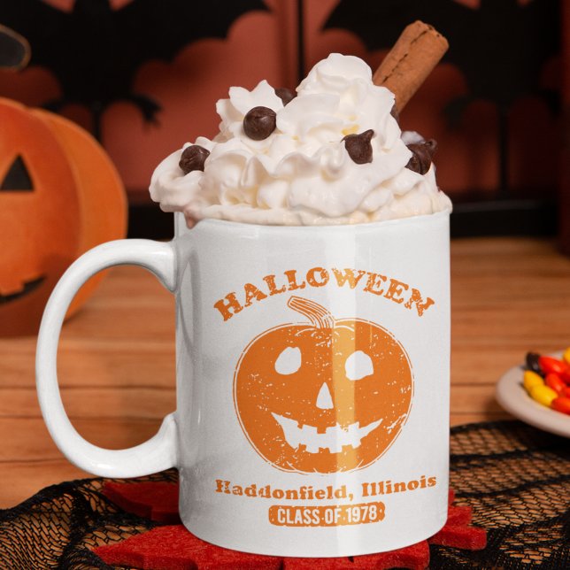 Halloween Haddonfield Pumpkin Retro 1978 Two-Tone Coffee Mug (Creator Uploaded)