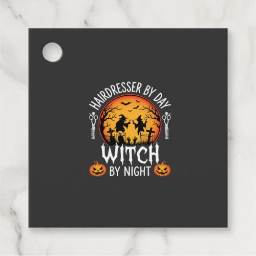 Halloween Hairdresser by Day Witch by Night Favor Tags