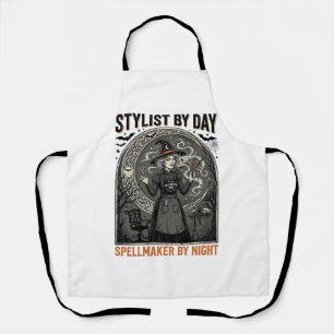 Halloween Hairstylist Witch Vintage Salon Magic De Apron