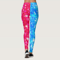 Zazzle Halloween Half Red and Half Blue Sequin Leggings Women s Size Xs 0 2