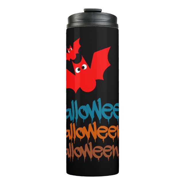 Halloween Halloween Bats! Thermal Tumbler (Front)