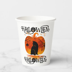  HALLOWEEN HALLOWEEN CAT BLACK PUMPKIN PAPER CUPS