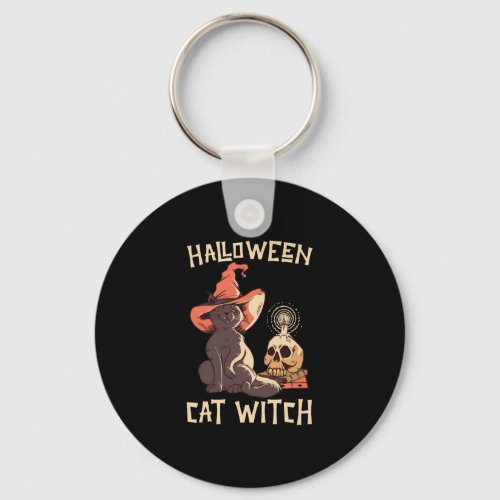 Halloween Halloween Cat Witch Keychain