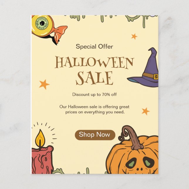 Halloween Halloween Sale Flyer, Halloween Night  Flyer (Front)