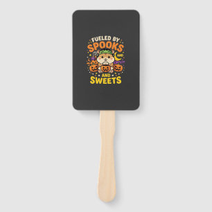 Halloween Hamster Fueled By Spooks And Sweets_1 Hand Fan