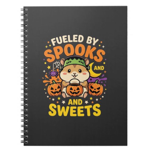 Halloween Hamster Fueled By Spooks And Sweets_1 Notebook