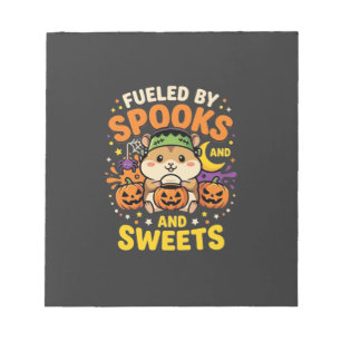 Halloween Hamster Fueled By Spooks And Sweets_1 Notepad