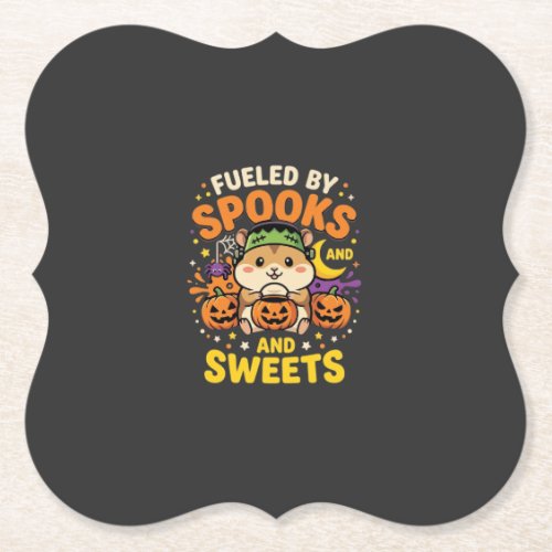 Halloween Hamster Fueled By Spooks And Sweets_1 Paper Coaster