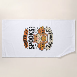 Halloween Hamster Fueled By Spooks Funny Cute_1 Beach Towel