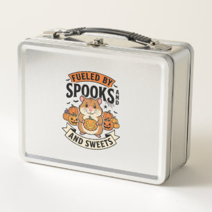 Halloween Hamster Fueled By Spooks Funny Cute_1 Metal Lunch Box