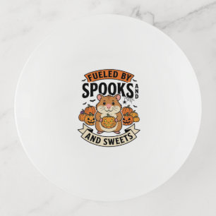 Halloween Hamster Fueled By Spooks Funny Cute_1 Trinket Tray