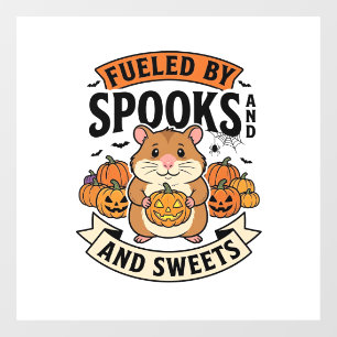Halloween Hamster Fueled By Spooks Funny Cute_1 Window Cling