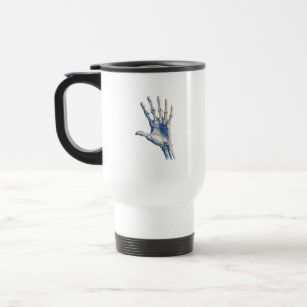 halloween hand bones travel mug