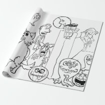 HALLOWEEN HAND DRAWN MONSTER Wrapping Paper
